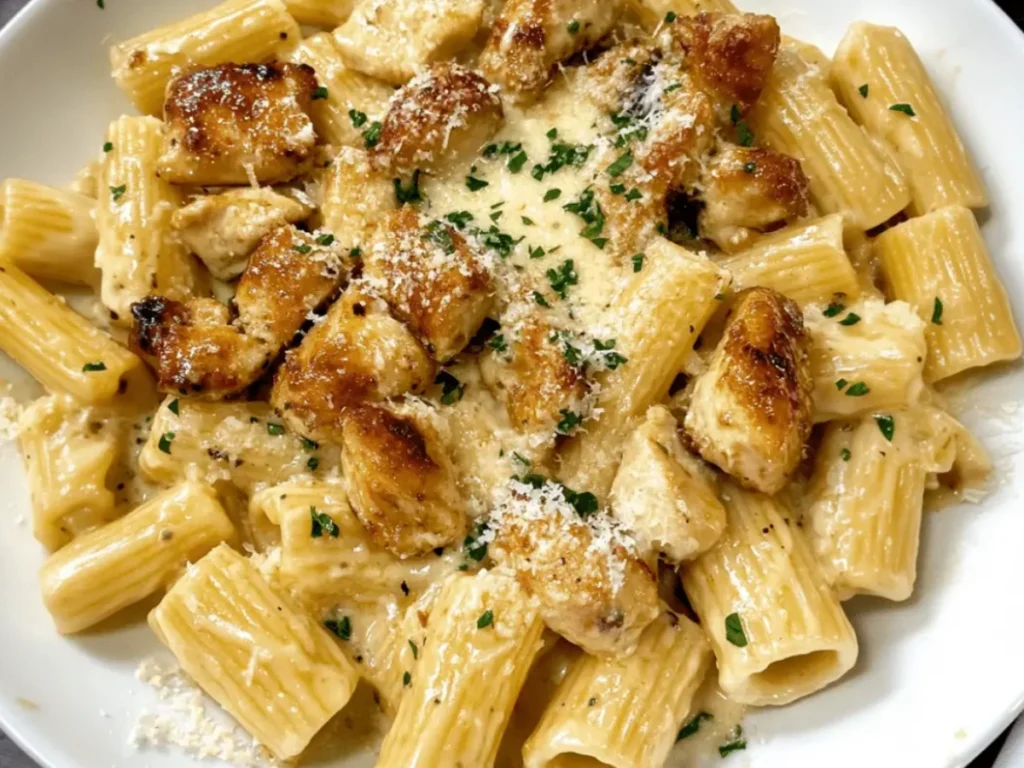 Garlic Butter Chicken Rigatoni - EVRYFOODIE