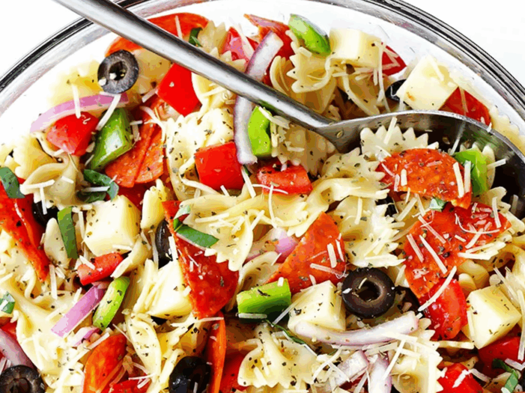 Pizza Pasta Salad - EVRYFOODIE