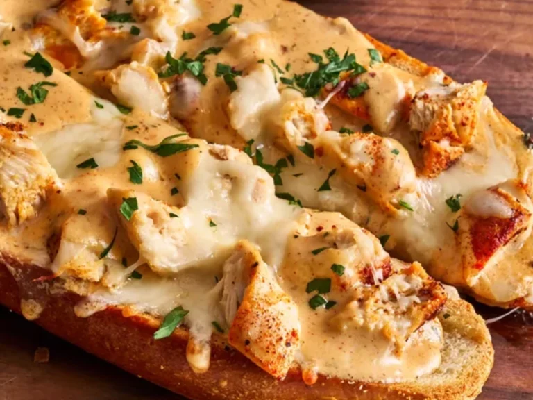 Chicken Alfredo Garlic Bread - EVRYFOODIE